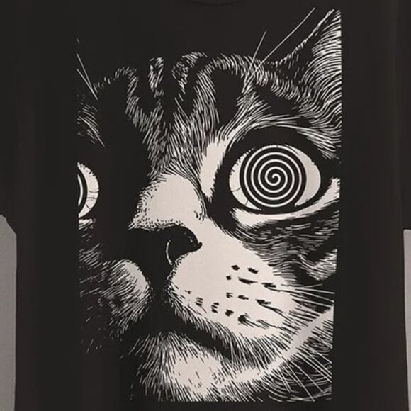 Psychedelic Cat T-Shirt Trippy Gothic Alt Graphic Gift Cool Unique Cat Lover 79 - Picture 2 of 6